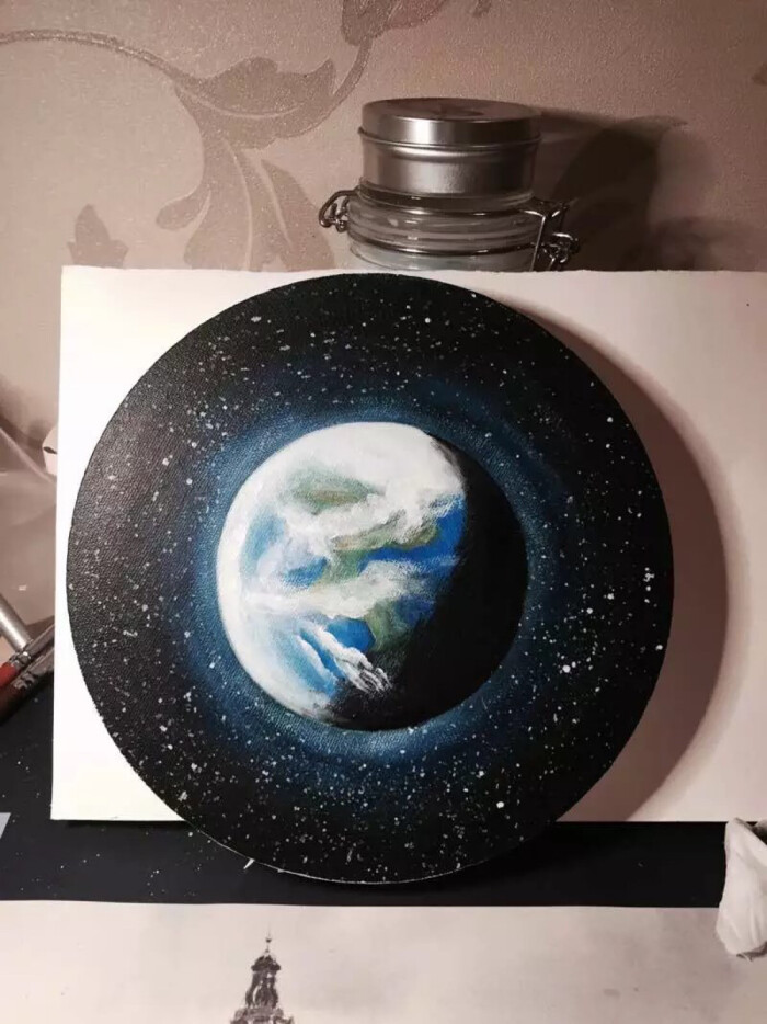 地球 丙烯画