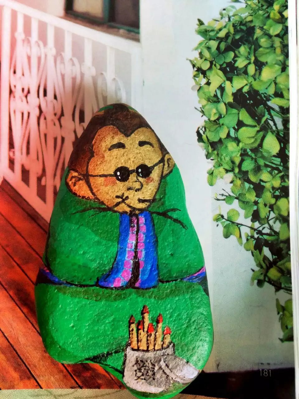 石头画 石头头像 手绘石头 手绘女孩 算命先生 石头