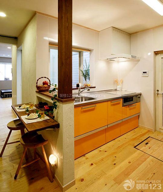 现代日式小户型开放式厨房样板间