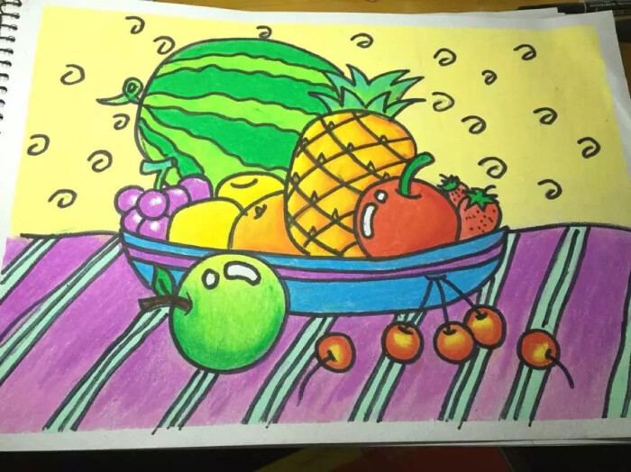 水果儿童画图片_蔬菜水果儿童画