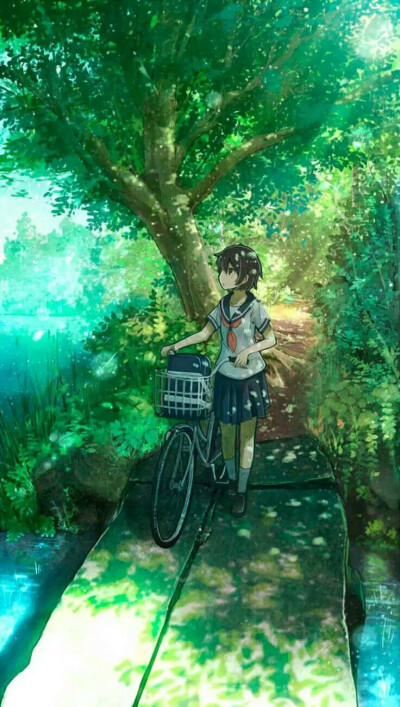 水彩森系插画