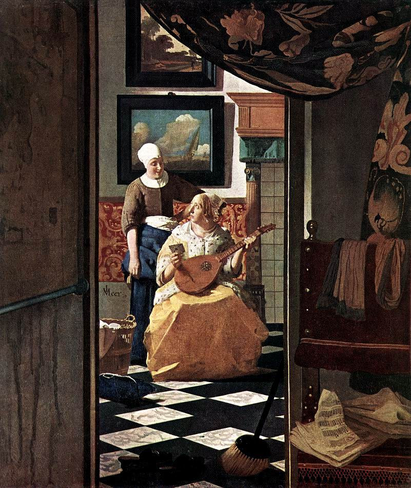 情书1669-1670年 油画 44×38.5厘米 阿姆斯特丹国立美术馆