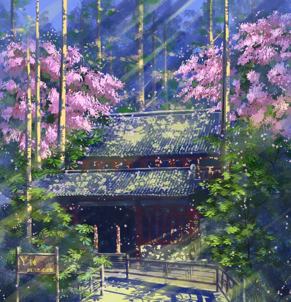 二次元风景空间插画