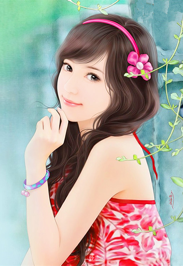 现代手绘美女
