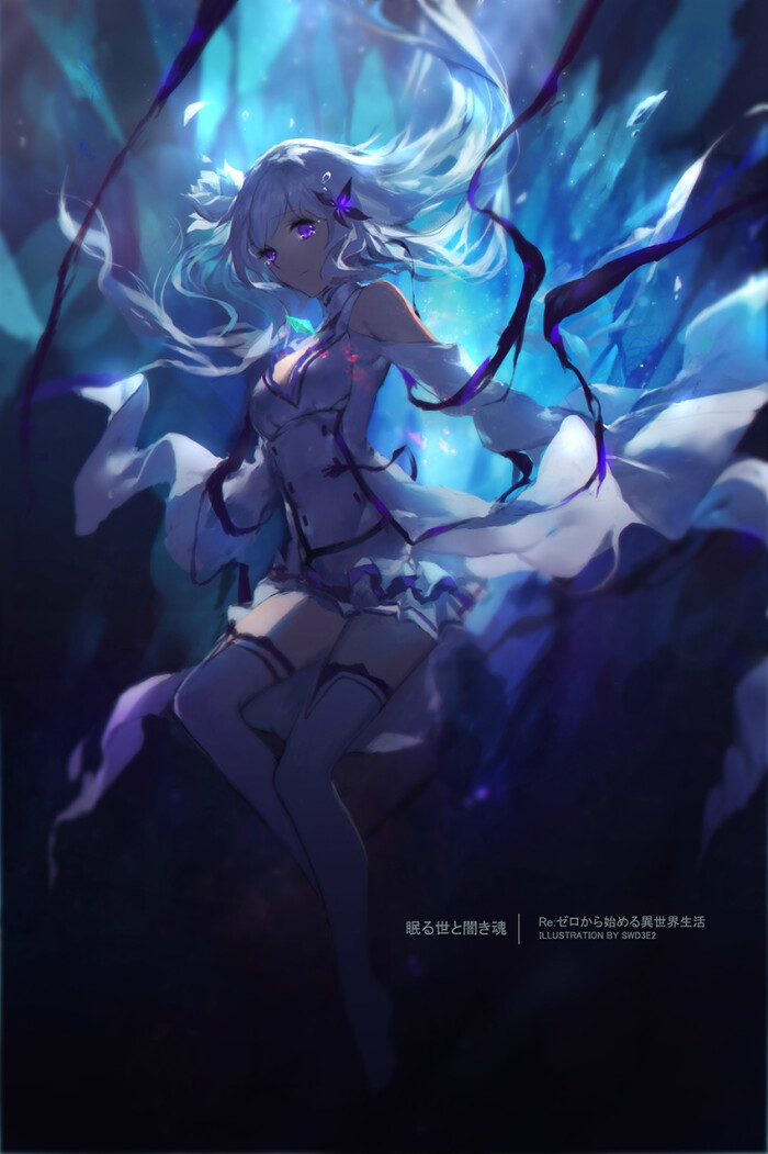 动漫二次元原创/同人画/插画/手绘/头像/壁纸/锁屏/背景/美少女/银发