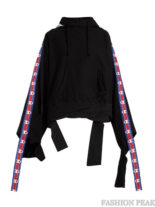 vetements x champion 合作款 长袖飘带带帽卫衣