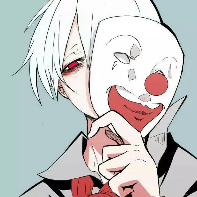 二次元动漫男头面具小丑.