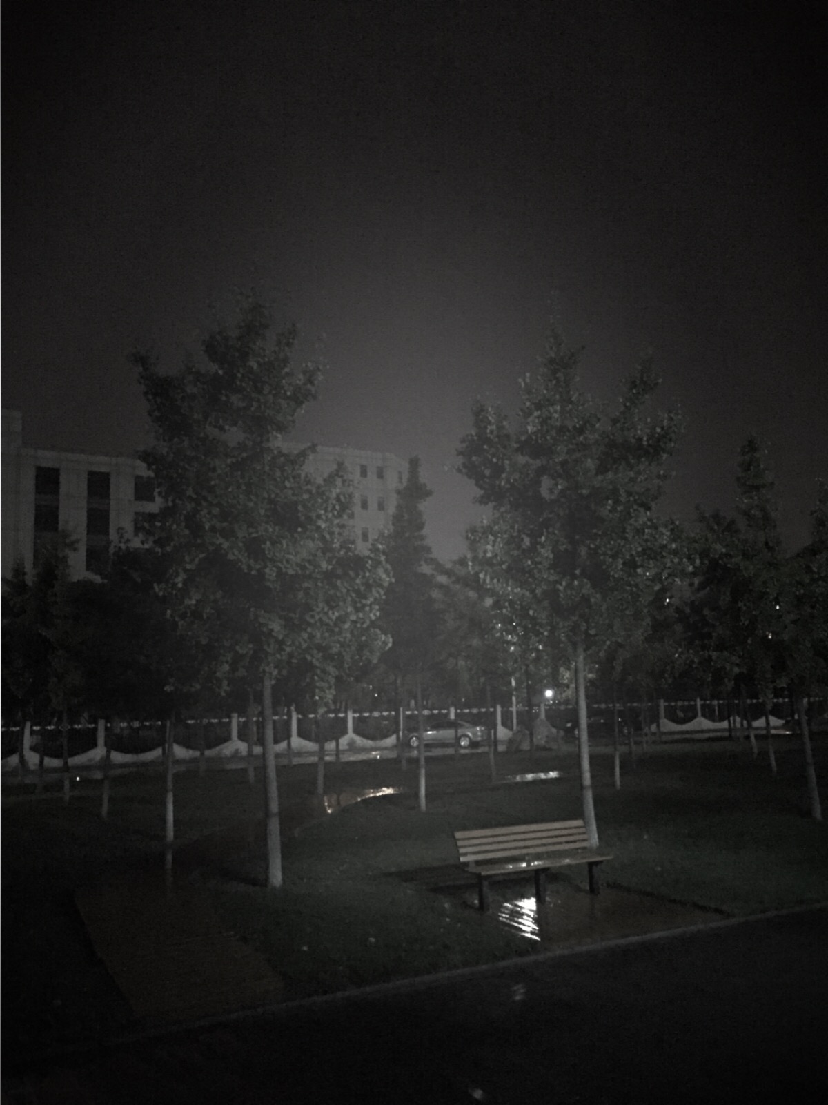 深夜,雨