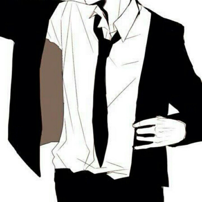动漫男头 阿松 黑白 漫截 半身头像 攻×受 清新 可爱 纯色背景头像