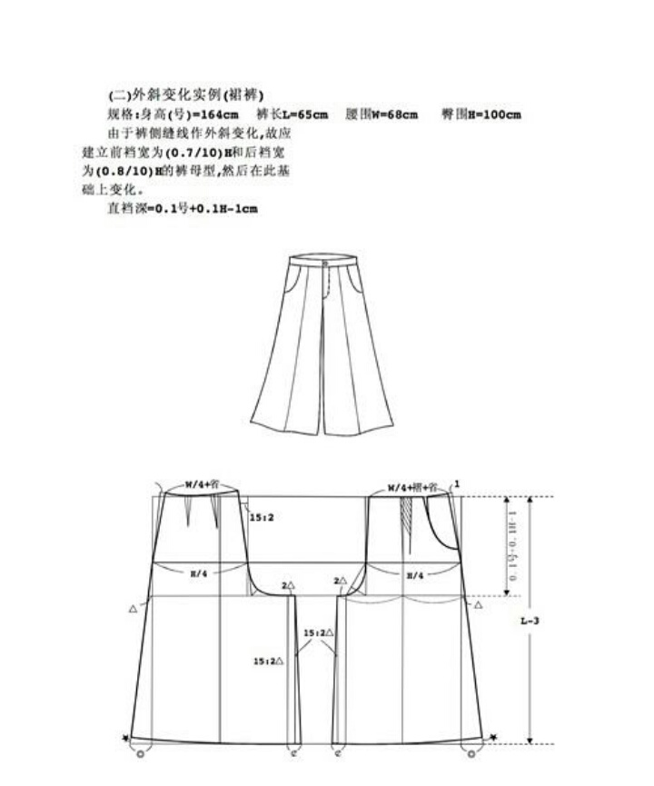 裤子制作(裙裤)