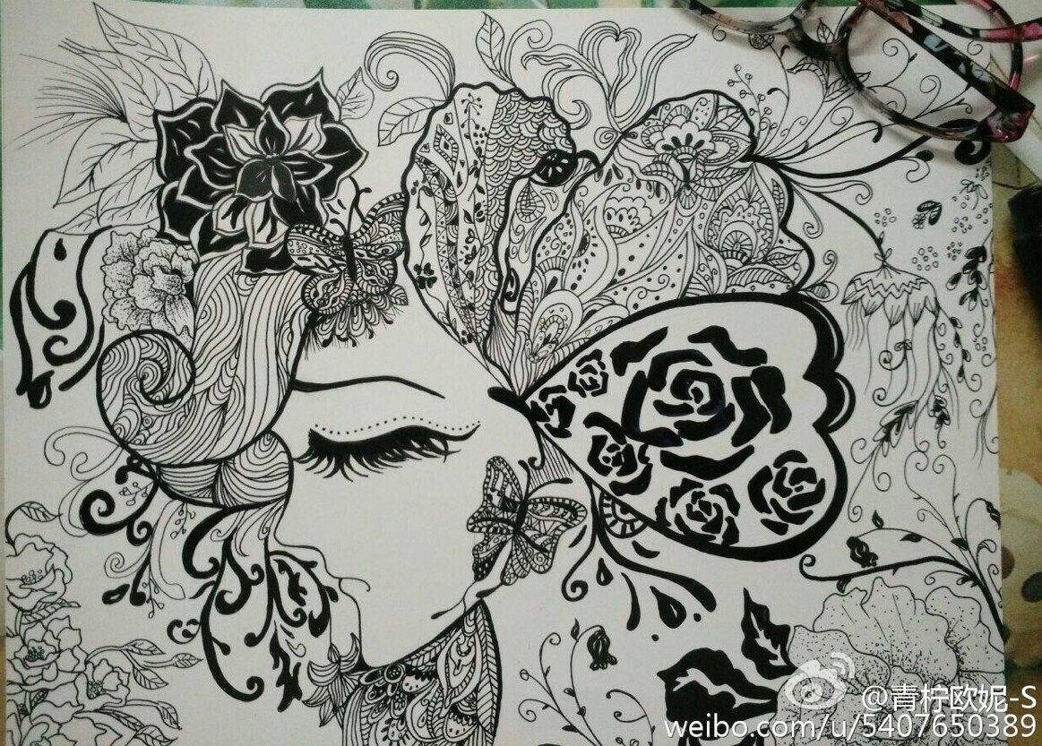 黑白装饰画～人物