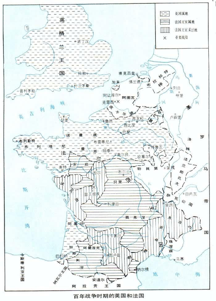 英法百年战争形势图