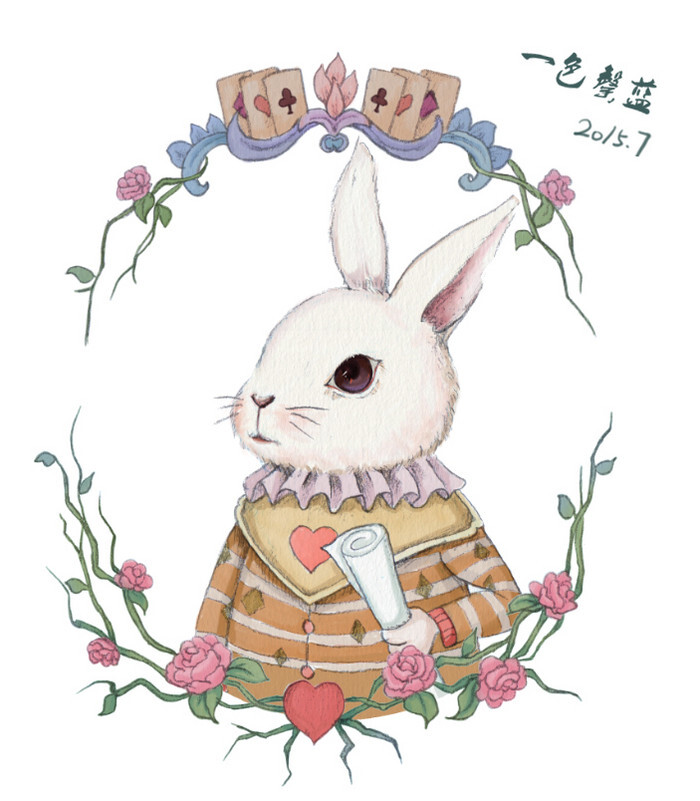 爱丽丝兔-一色罄蓝_动物,插画,封面_涂鸦王国插画