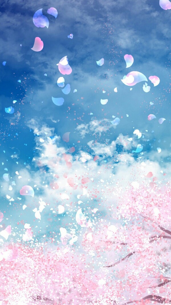 壁纸 樱花 唯美意境手机壁纸蓝色 粉色 天空