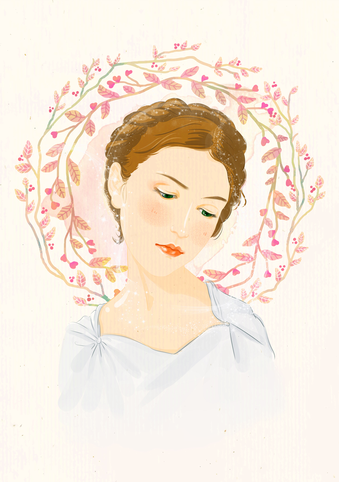 插画 油画 清新 美女 插画 动漫 唯美 女神 女孩