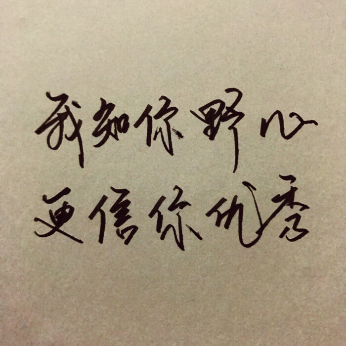 我知你野心,更信你优秀.