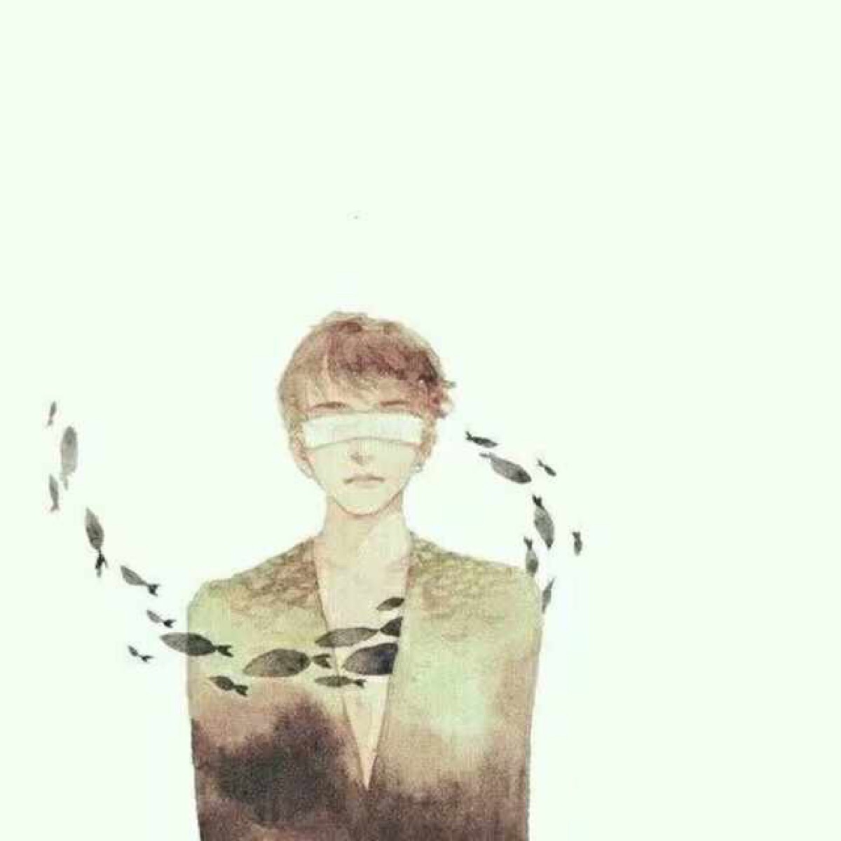 水彩风男头像