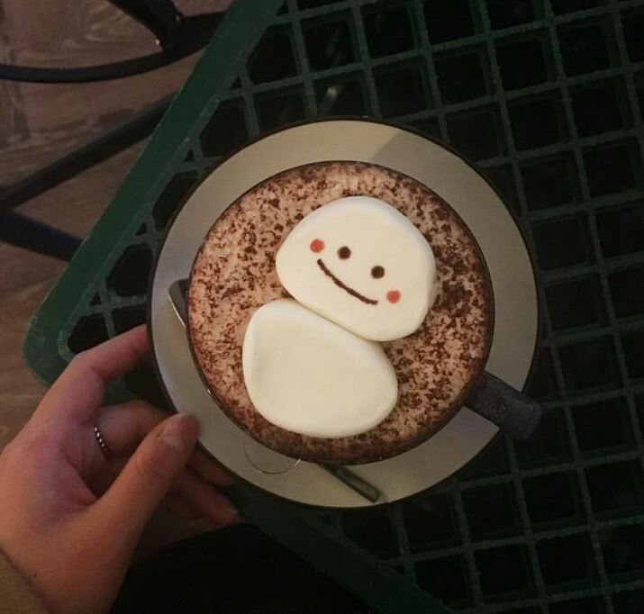 omnipotent小雪人造型的咖啡蛋糕 美食头像 家常菜 西餐 日式料理
