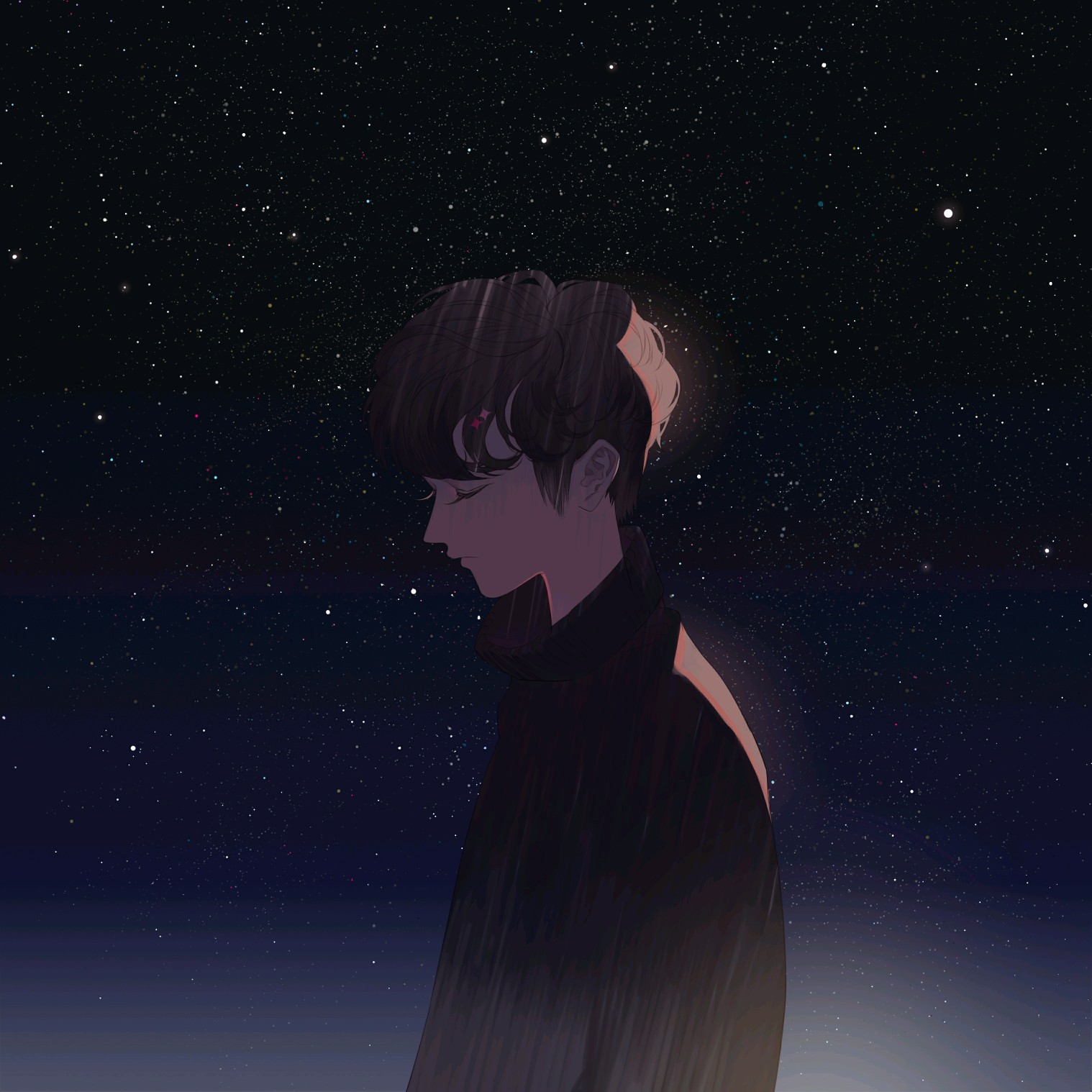 情侣头像 星空 少年