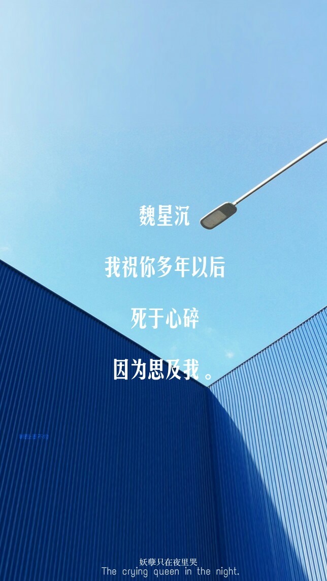妖孽只在夜里哭#魏星沉,我祝你多年以后,死于心碎,因为思及我.