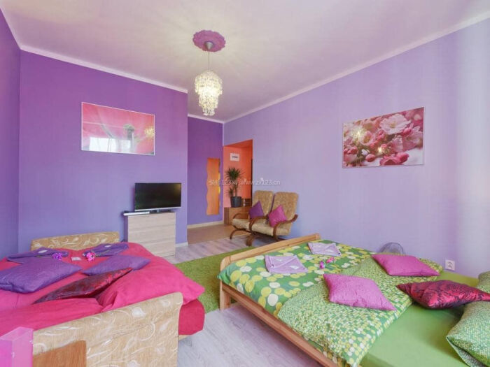公主紫色卧室装修效果图