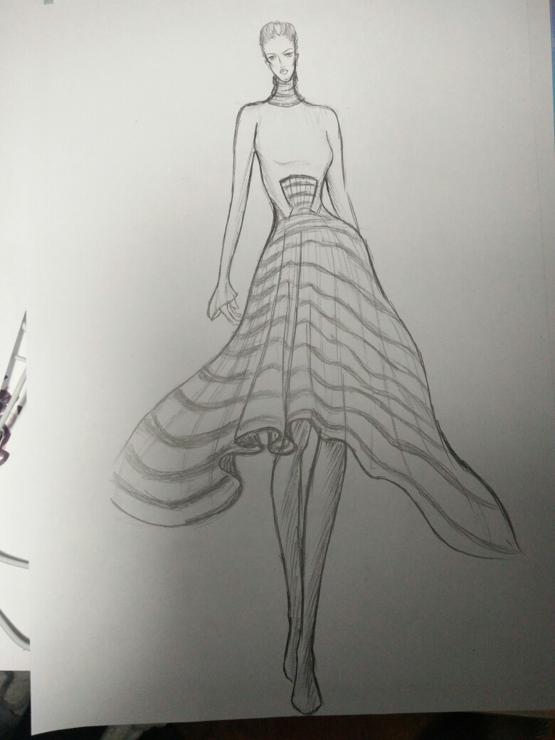 手绘##服装设计手稿##速写##插画##时装画##涂鸦