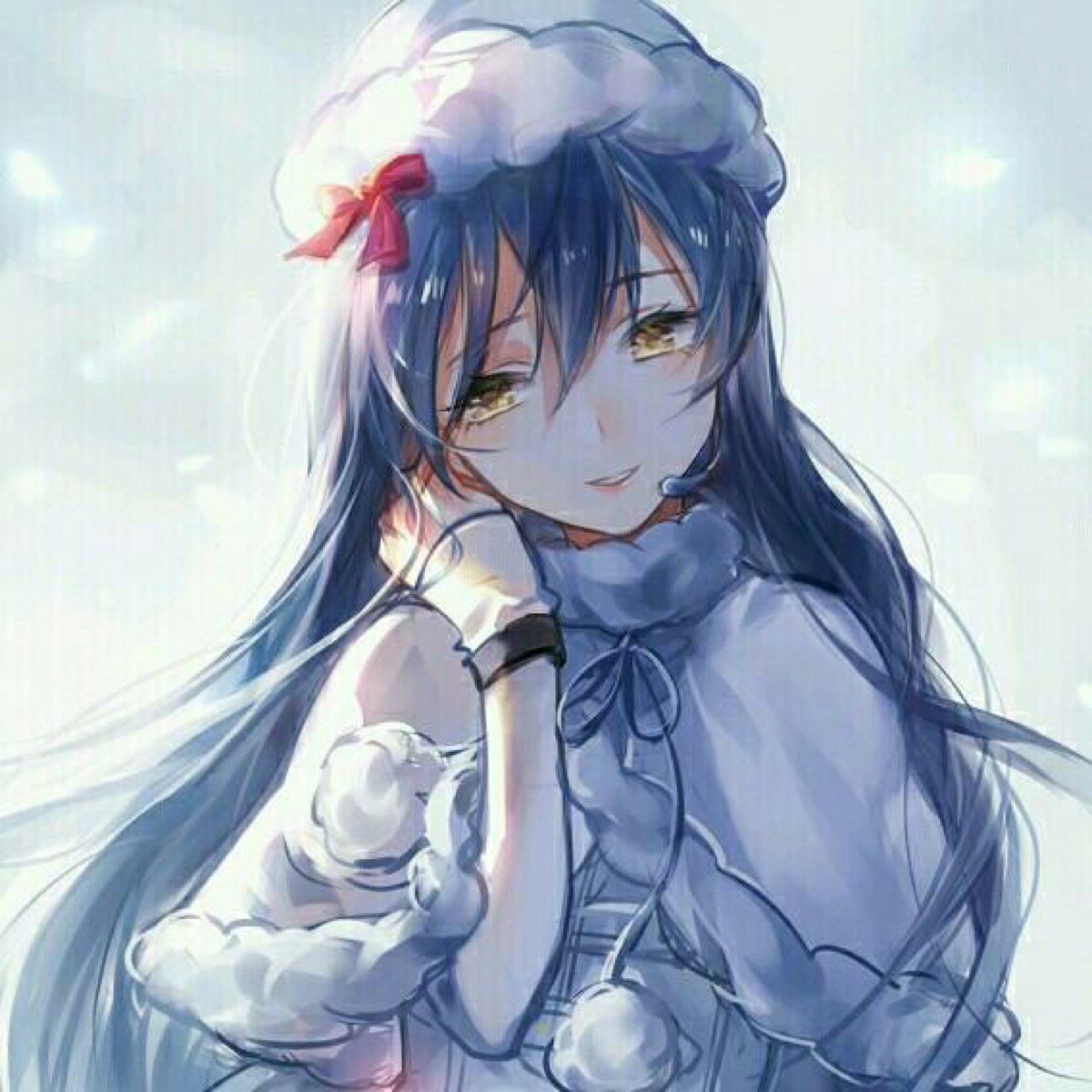 动漫#少女#清纯#高清#壁纸#星空#雪花#效果#插画#冬日#御姐