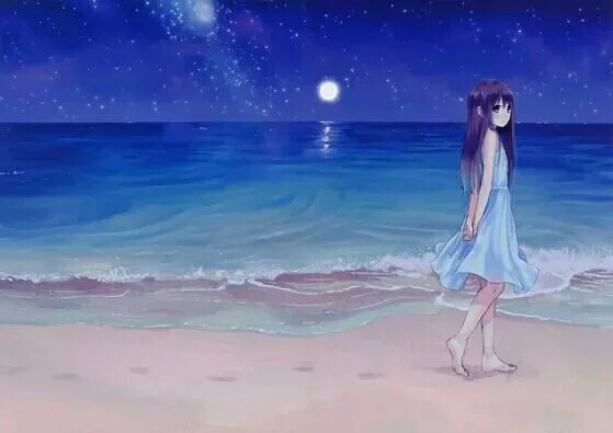 星空 少女 风景 头像 动漫 夏日海