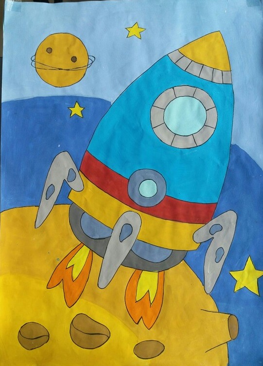 儿童画素材火箭