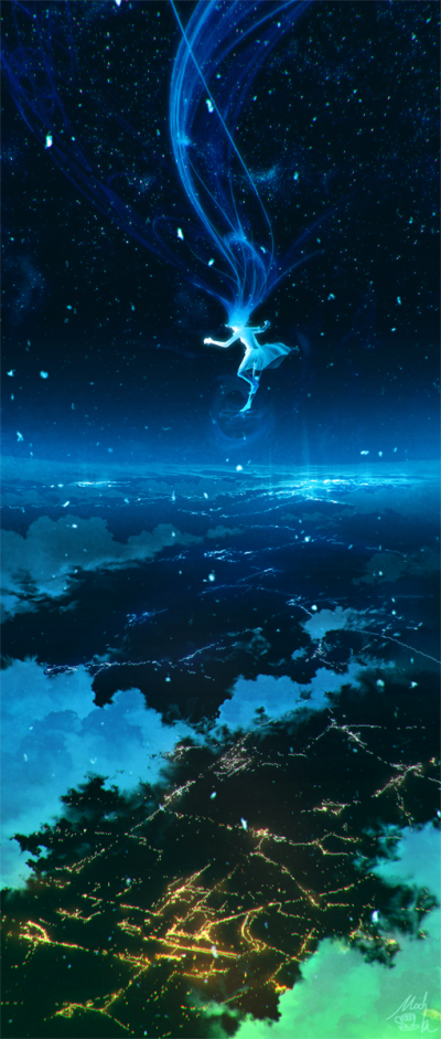 星空,壁纸,动漫,初音