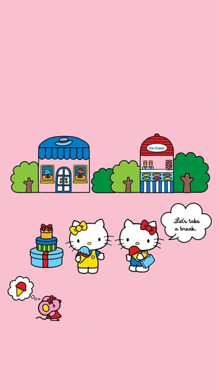 hello kitty#卡通动漫#凯蒂猫#粉色#手机壁纸"εз