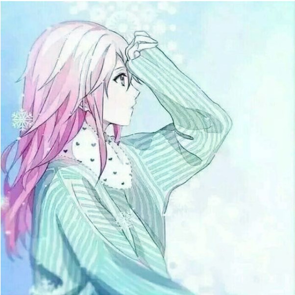 冰蓝色侧面女头像