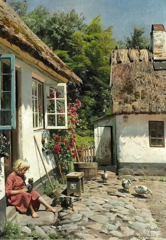 丹麦画家蒙森德 peder mork monsted(1859-1941),以画风景画而著名,他