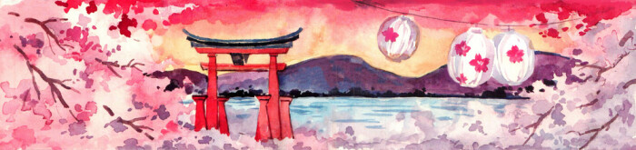 和风 风景-xiao晶儿__涂鸦王国插画
