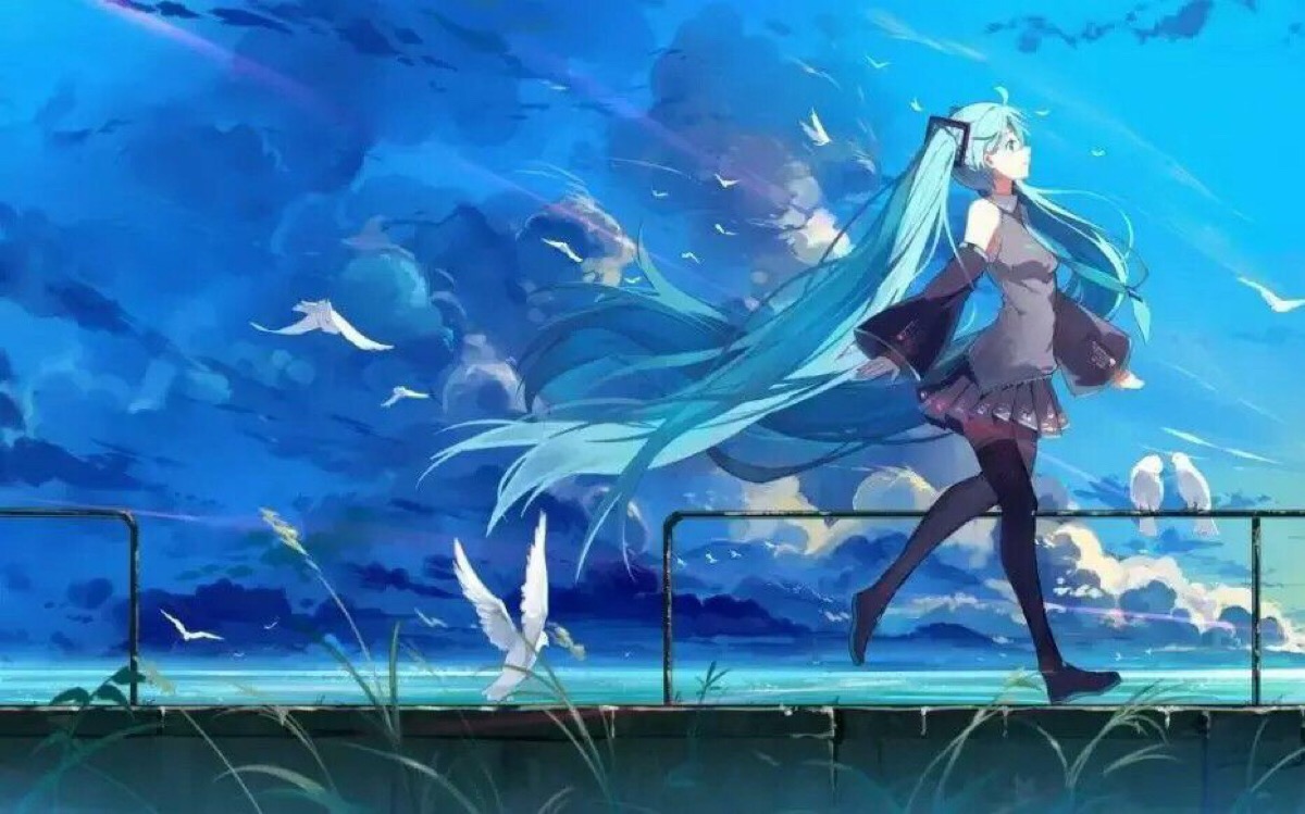 公主殿下#初音#歌姬#动漫#清纯#唯美#插图#高清#壁纸#少女#清新