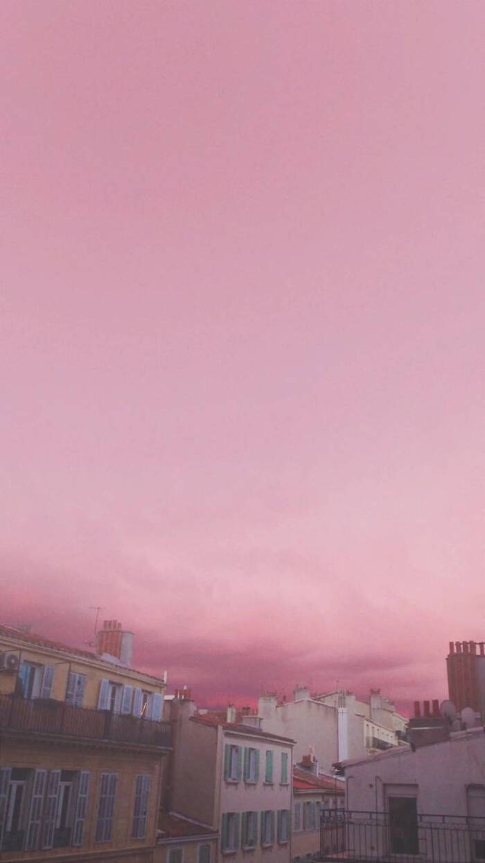 粉色的天空 建筑 壁纸