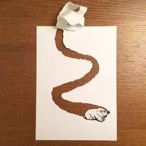 丹麦哥本哈根艺术家:husk mitnavn的撕纸艺术