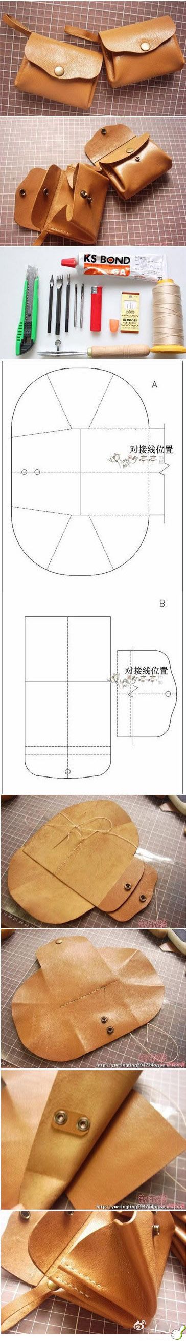 皮具图纸 模具 短款牛皮钱包 零钱包皮艺 护照包