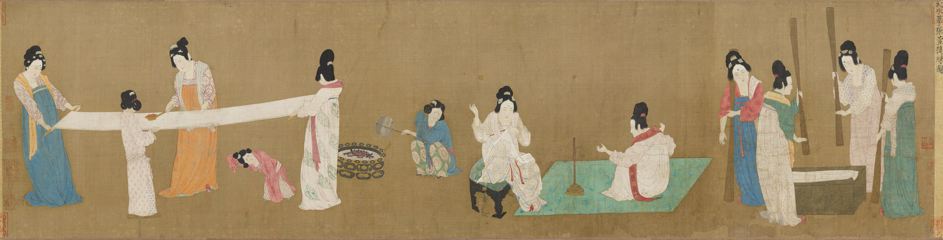 《捣练图》是中国古代仕女画的重要代表作.是唐代画家张萱的作品.