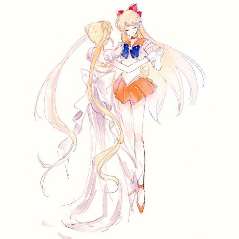 26美少女战士闺蜜头像双人姐妹花女头表白小兔和美奈子,比心