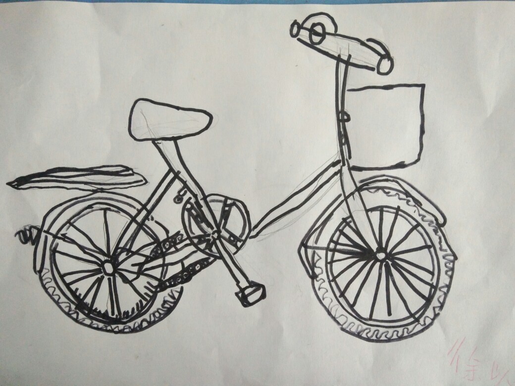线描自行车