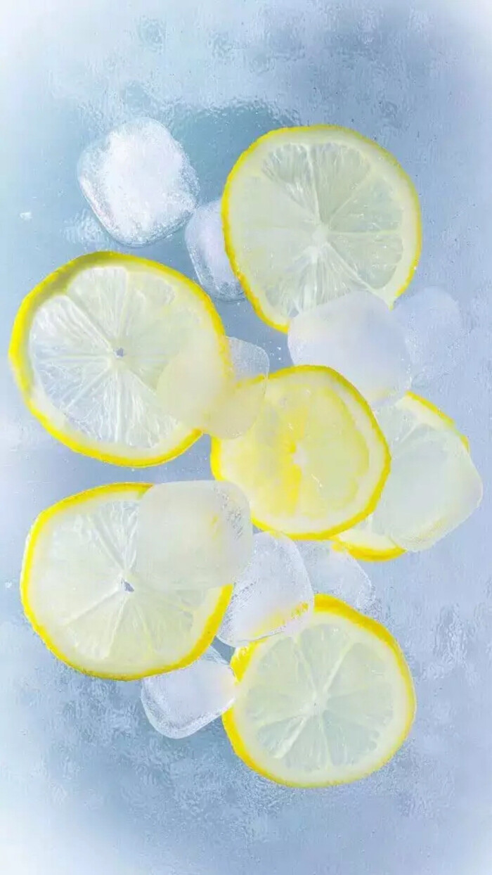 壁纸.柠檬.冰块.小清新.