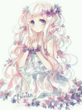 长发 淑女 花朵 长裙 梦幻 好看 紫眼睛