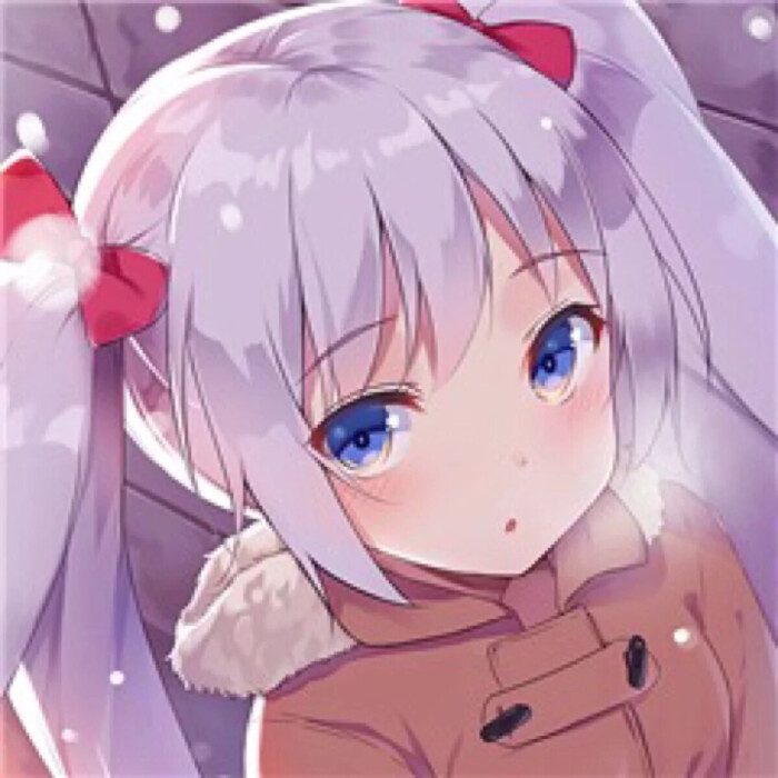二次元女头qwq 可爱 萌 萝莉 紫色 双马尾