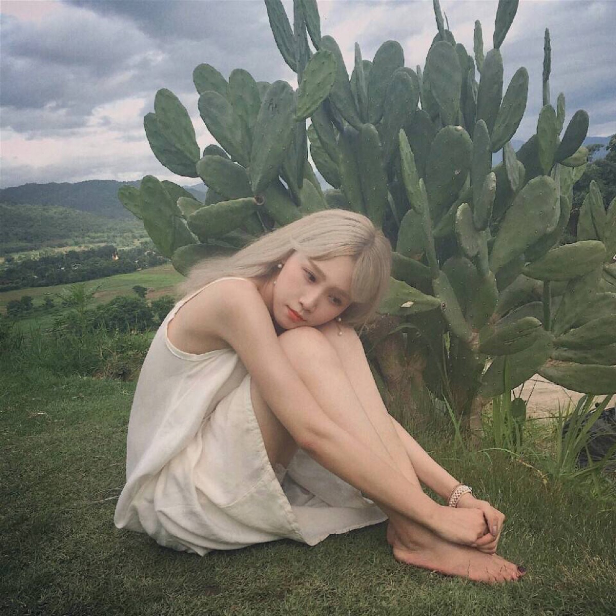 头像 女头 绿色 文艺