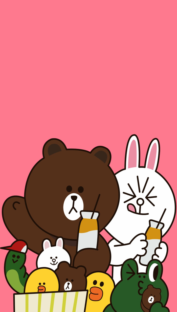 line friends 壁纸 iphone 可妮兔布朗熊 更多line friends壁纸请关注