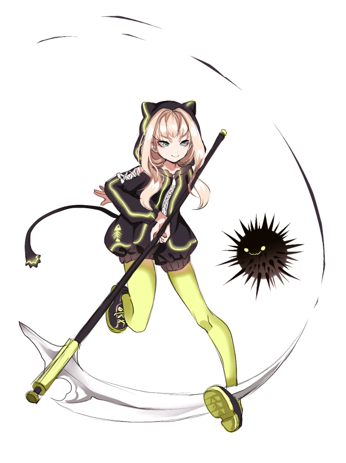 少女 二次元 插画 清新 华丽 唯美 可爱 意境 镰 武器娘 人设 素材