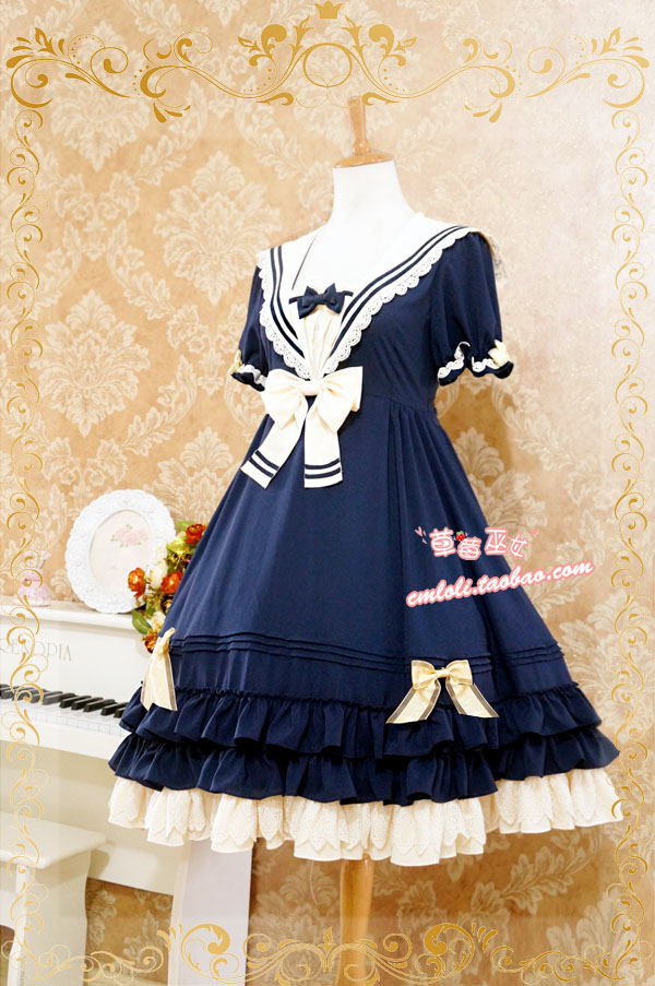 【草莓巫女】lolita洛丽塔洋装 *莱茵河的帆影*夏日海军学院风