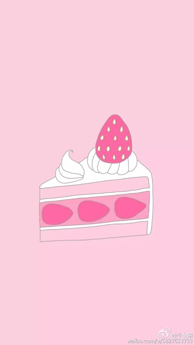 少女心 壁纸 粉色锁屏 蛋糕