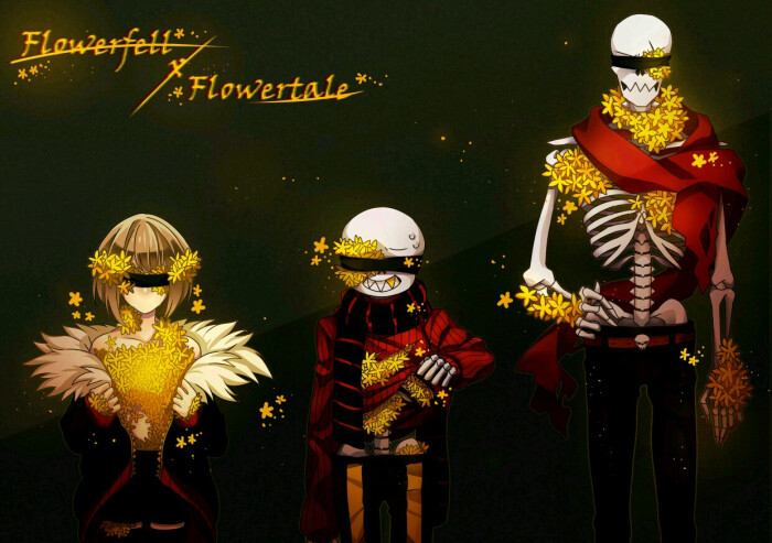 undertaleau——flowerfell(frisk&sans&papyrus)